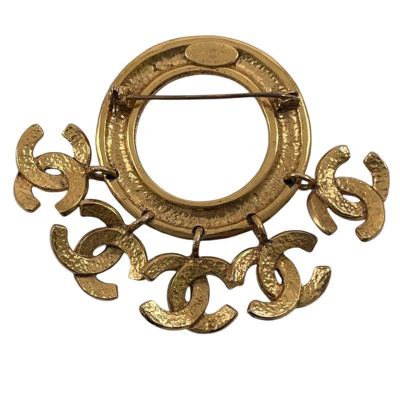 【CHANEL】シャネル ラウンド ココマーク 5モチーフ ブローチ GPレディース ゴールド ヴィンテージ オールド
