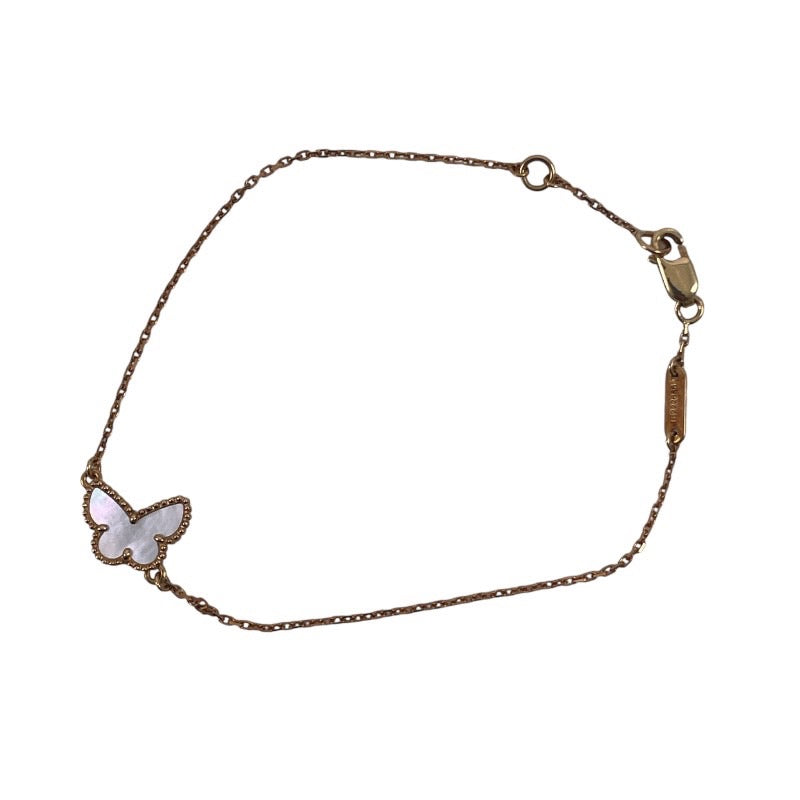 【Van Cleef & Arpels】ヴァンクリーフ&アーペル スウィートアルハンブラ パピヨン ブレスレット K18イエローゴールドレディース K18 750 シェル VCA