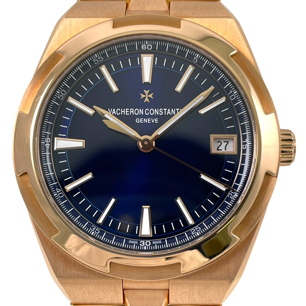 【VACHERON CONSTANTIN】ヴァシュロン・コンスタンタン オーヴァーシーズ 4500V/110R-B705 腕時計 K18ピンクゴールドメンズ ピンクゴールド 青文字盤 ブルー