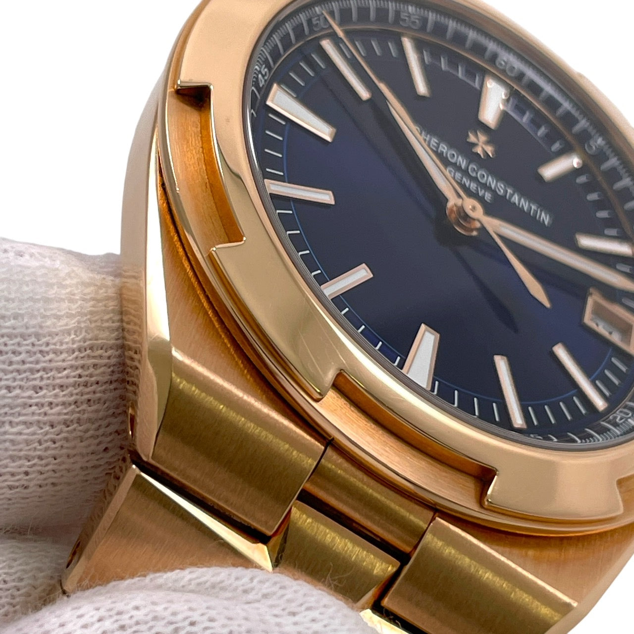 【VACHERON CONSTANTIN】ヴァシュロン・コンスタンタン オーヴァーシーズ 4500V/110R-B705 腕時計 K18ピンクゴールドメンズ ピンクゴールド 青文字盤 ブルー