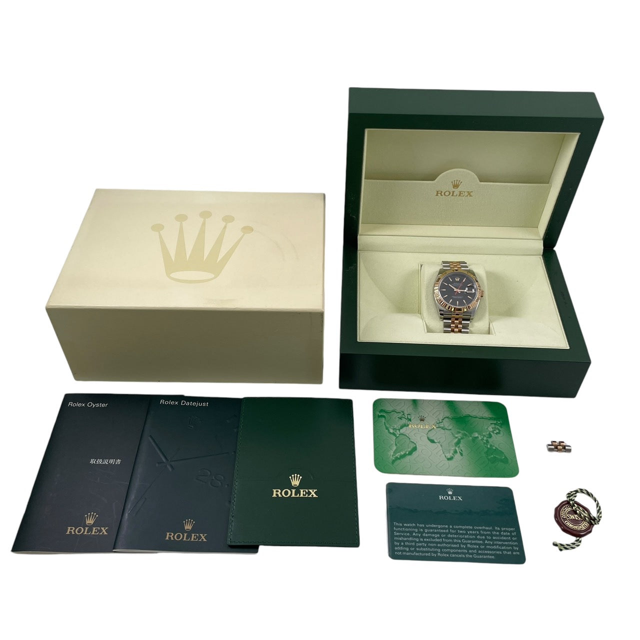 【ROLEX】ロレックス デイトジャスト ターノグラフ 116261 腕時計 SS/PGメンズ ブラック 黒文字盤 コンビ