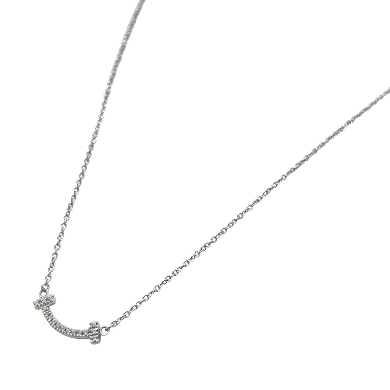 【TIFFANY&Co.】ティファニー Tスマイル ミニ ネックレス K18ホワイトゴールド レディース ホワイトゴールド ダイヤモンド 750
