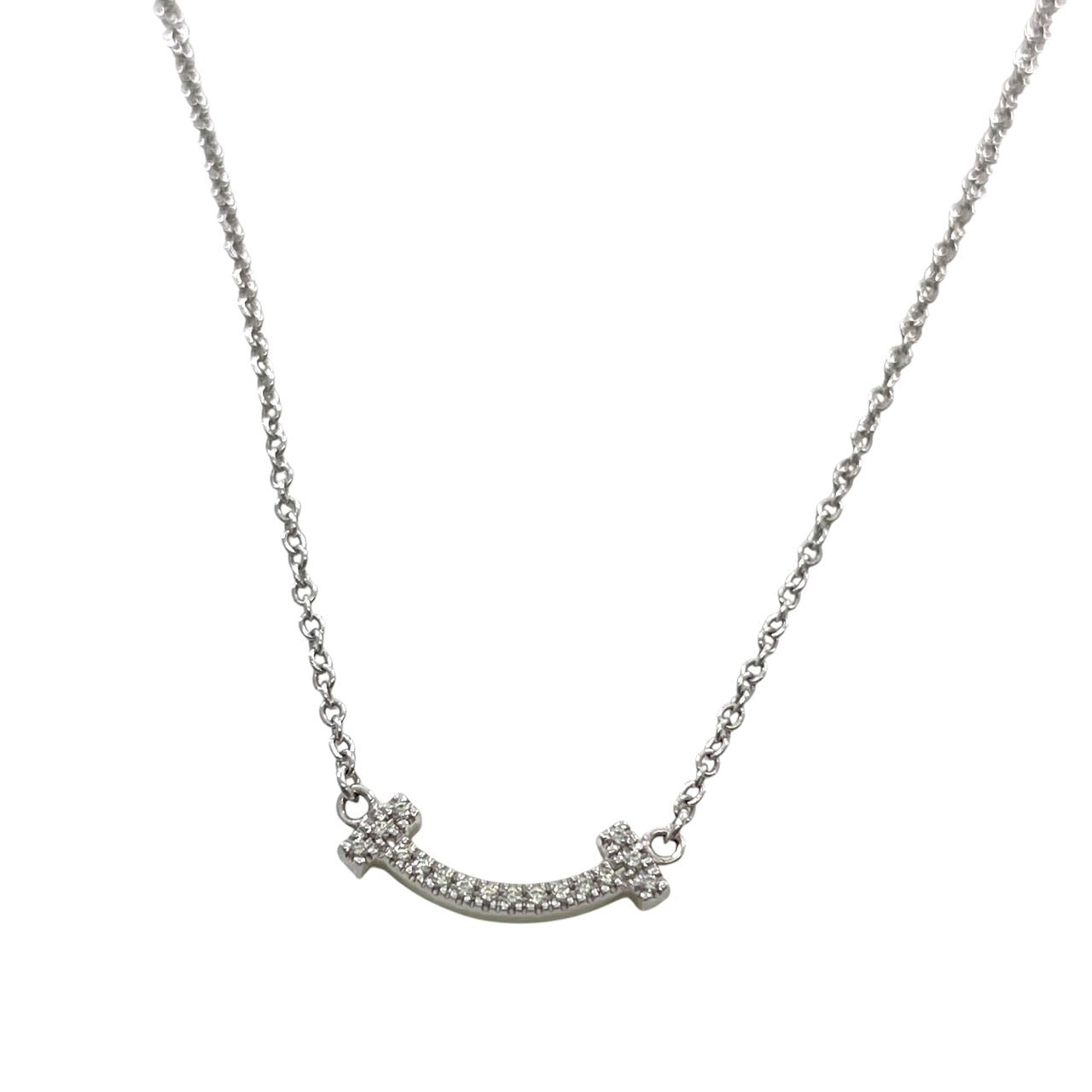 【TIFFANY&Co.】ティファニー Tスマイル ミニ ネックレス K18ホワイトゴールド レディース ホワイトゴールド ダイヤモンド 750