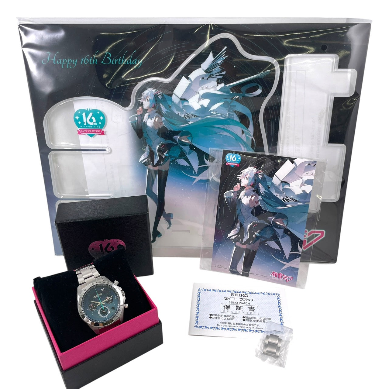 【SEIKO】セイコー スピリット 8T63-02J0 腕時計メンズ 初音ミク 3900本限定 HATSUNE MIKU Happy 16th Birthday SEIKO クロノグラフ アクスタ アクリルスタンド付