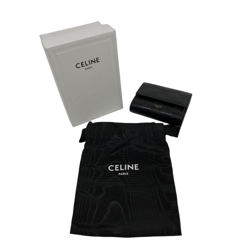 【CELINE】セリーヌ トリフォールドウォレット 10B573BUF.38NO 三つ折り財布レディース レザー トリオンフ マカダム コンパクトウォレット