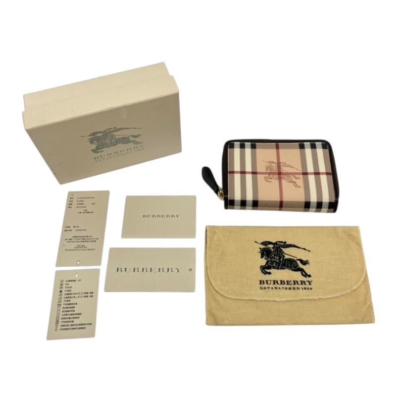 【BURBERRY】バーバリー 3798989 二つ折り財布ユニセックス シャドーホース 2つ折り ラウンドファスナー 財布 チェック柄