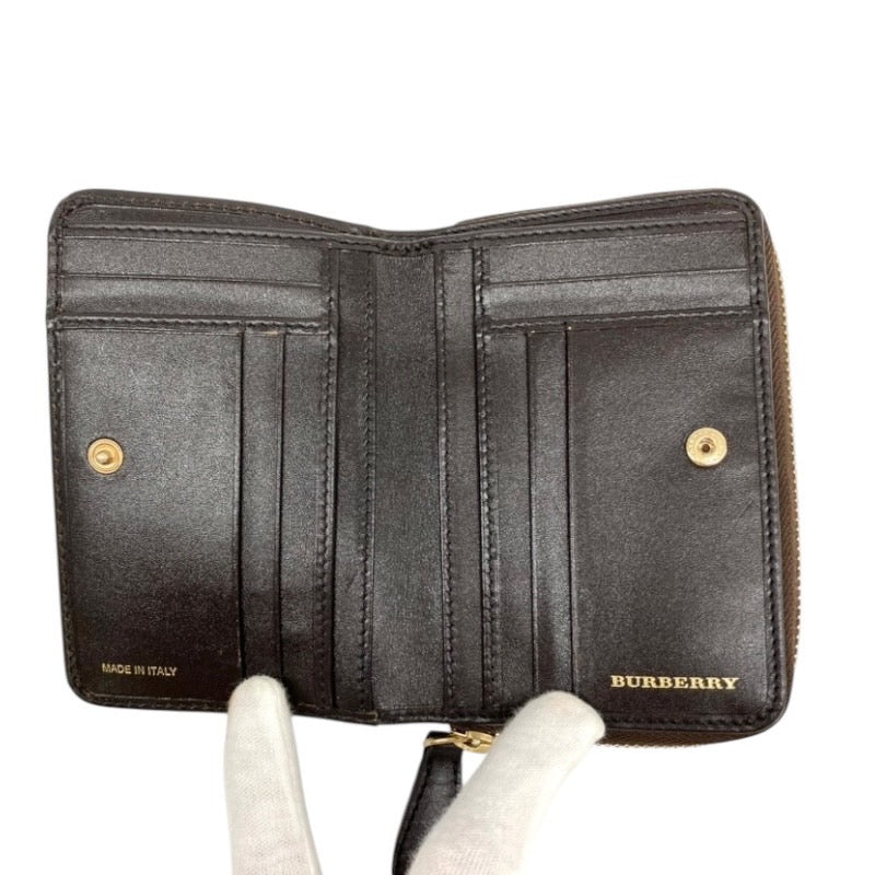 【BURBERRY】バーバリー 3798989 二つ折り財布ユニセックス シャドーホース 2つ折り ラウンドファスナー 財布 チェック柄