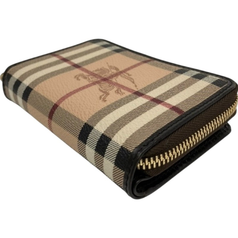 【BURBERRY】バーバリー 3798989 二つ折り財布ユニセックス シャドーホース 2つ折り ラウンドファスナー 財布 チェック柄