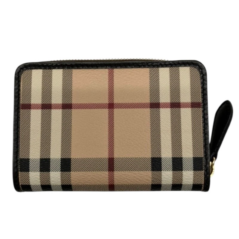 【BURBERRY】バーバリー 3798989 二つ折り財布ユニセックス シャドーホース 2つ折り ラウンドファスナー 財布 チェック柄