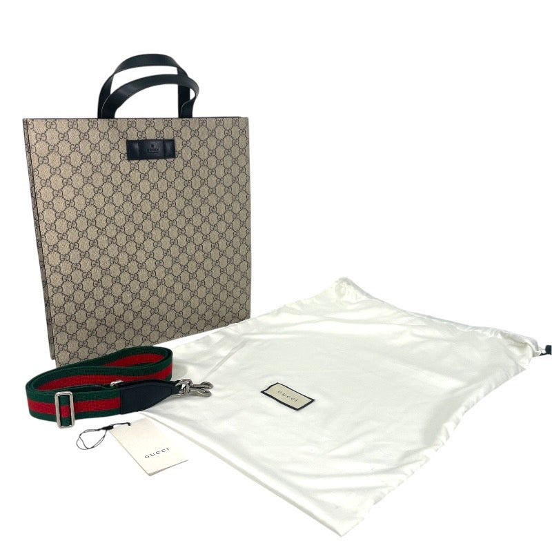 【GUCCI】グッチ GGスプリーム 2WAYバッグ 456217 トートバッグメンズ GG柄 ハンドバッグ シェリーラインショルダー