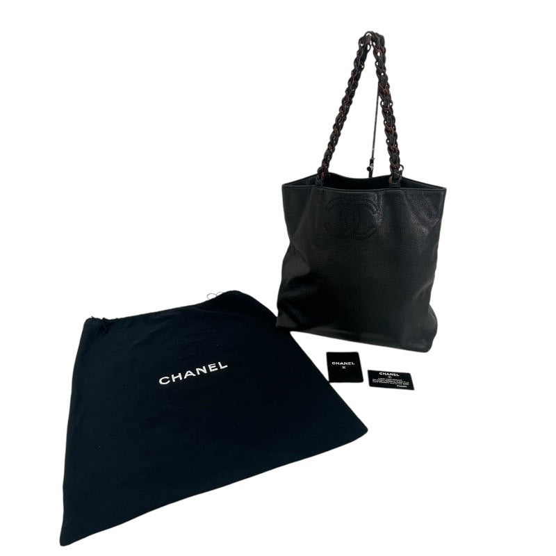 【CHANEL】シャネル トートバッグレディース ココマーク ウッドチェーン プラチェーン トート キャビアスキン