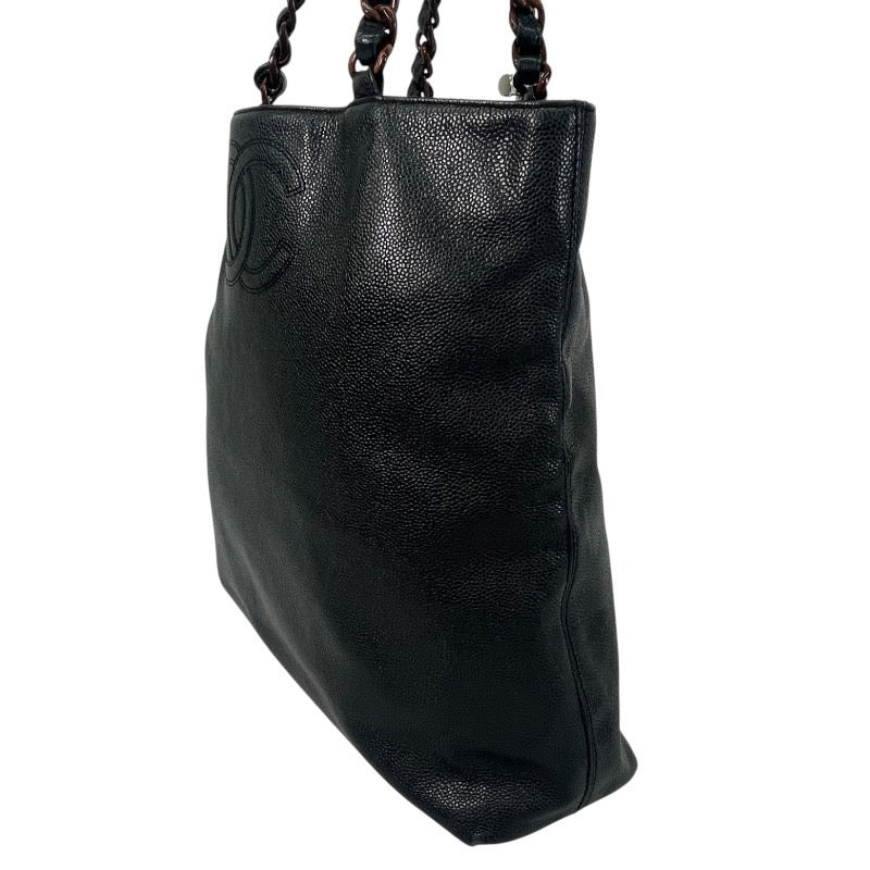 【CHANEL】シャネル トートバッグレディース ココマーク ウッドチェーン プラチェーン トート キャビアスキン