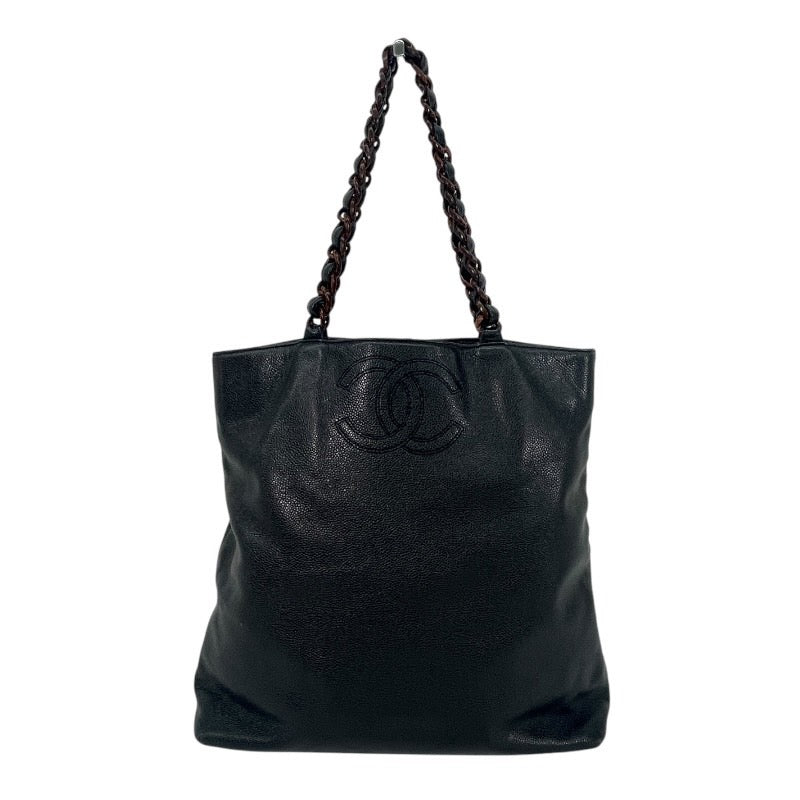 【CHANEL】シャネル トートバッグレディース ココマーク ウッドチェーン プラチェーン トート キャビアスキン