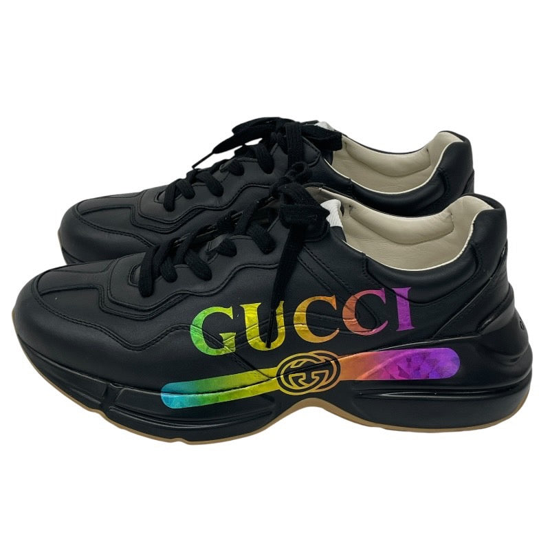 【GUCCI】グッチ ロゴスニーカー 552851 スニーカーメンズ ダットシューズ 本革 靴 ヴィンテージロゴ サイズ7