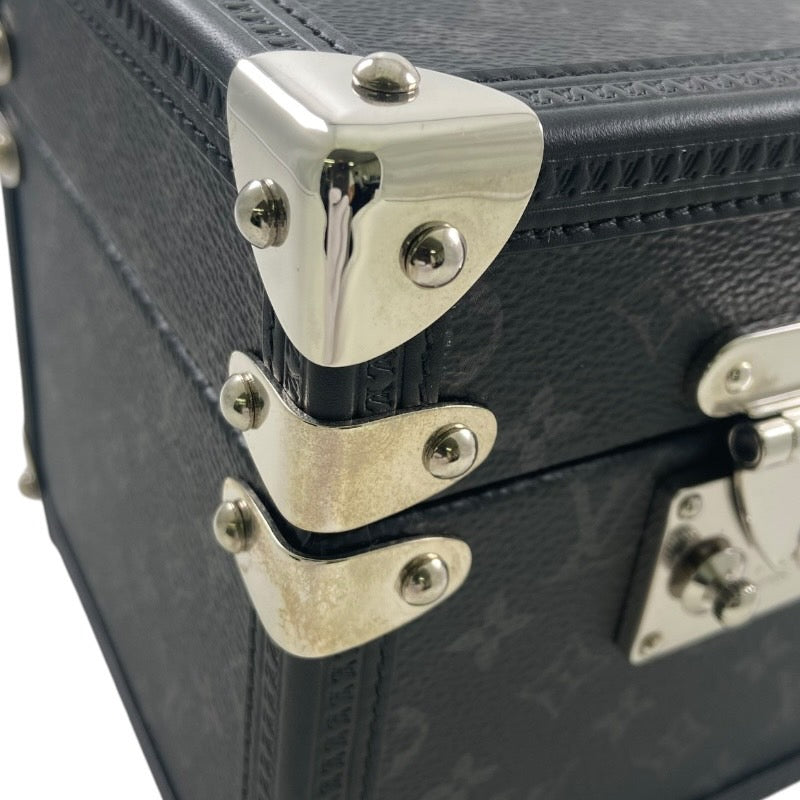 【LOUIS VUITTON】ルイ・ヴィトン タンブール デュアルタイム テーブルクロック Q1Q030 置時計ユニセックス トランク モノグラムエクリプス