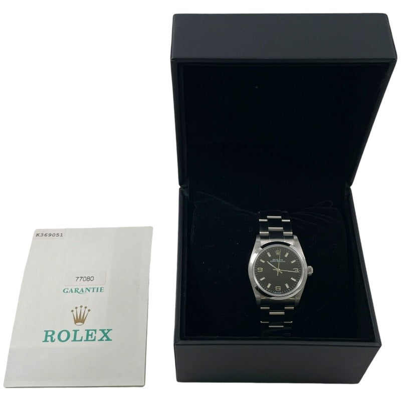 【ROLEX】ロレックス オイスターパーペチュアル 77080 腕時計レディース 黒369 黒文字盤