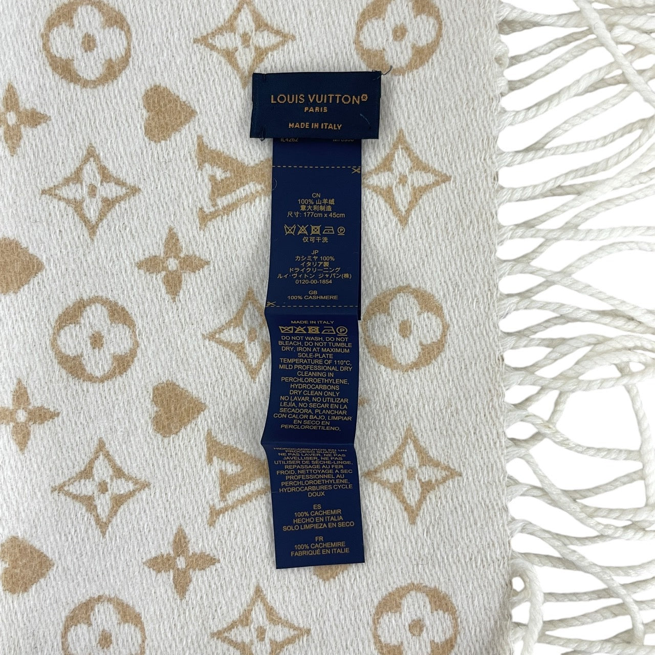 【LOUIS VUITTON】ルイ・ヴィトン マフラー・ゲーム・オン M76900 マフラー カシミヤレディース モノグラム カシミヤ DUNE デューン ベージュ ゲームオン