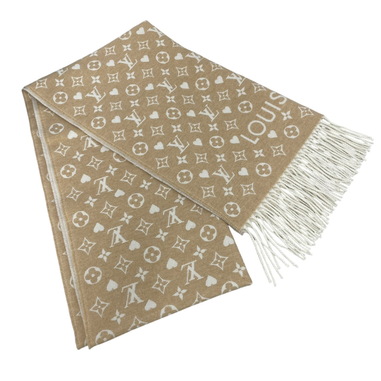 【LOUIS VUITTON】ルイ・ヴィトン マフラー・ゲーム・オン M76900 マフラー カシミヤレディース モノグラム カシミヤ DUNE デューン ベージュ ゲームオン