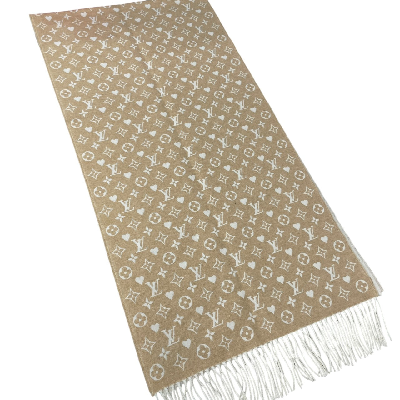 【LOUIS VUITTON】ルイ・ヴィトン マフラー・ゲーム・オン M76900 マフラー カシミヤレディース モノグラム カシミヤ DUNE デューン ベージュ ゲームオン