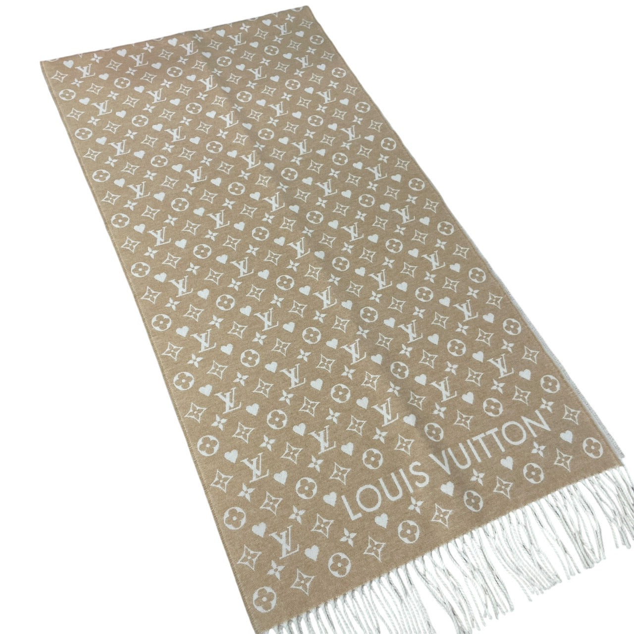 【LOUIS VUITTON】ルイ・ヴィトン マフラー・ゲーム・オン M76900 マフラー カシミヤレディース モノグラム カシミヤ DUNE デューン ベージュ ゲームオン