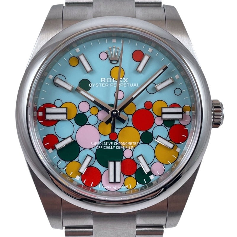 【ROLEX】ロレックス オイスターパーペチュアル 124300 腕時計 ステンレススチール メンズ セレブレーション ターコイズブルー