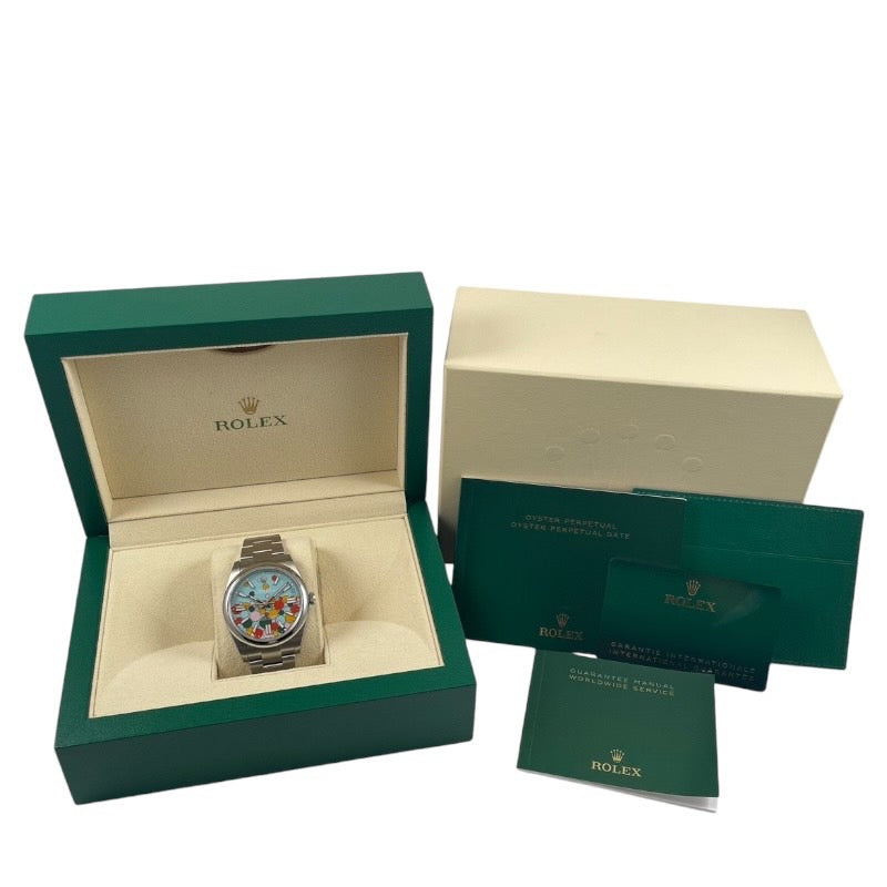 【ROLEX】ロレックス オイスターパーペチュアル 124300 腕時計 ステンレススチール メンズ セレブレーション ターコイズブルー