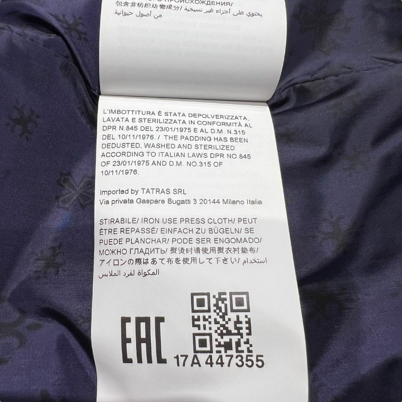 【TATRAS】タトラス DOMIZIANO MTA20A4289 ダウンジャケット ウールメンズ ドミッツィアーノ Rライン ネイビー