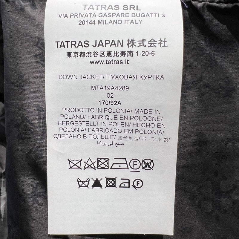 【TATRAS】タトラス DOMIZIANO MTA19A4289 ダウンジャケット ウールメンズ ドミッツィアーノ 黒 ブラック