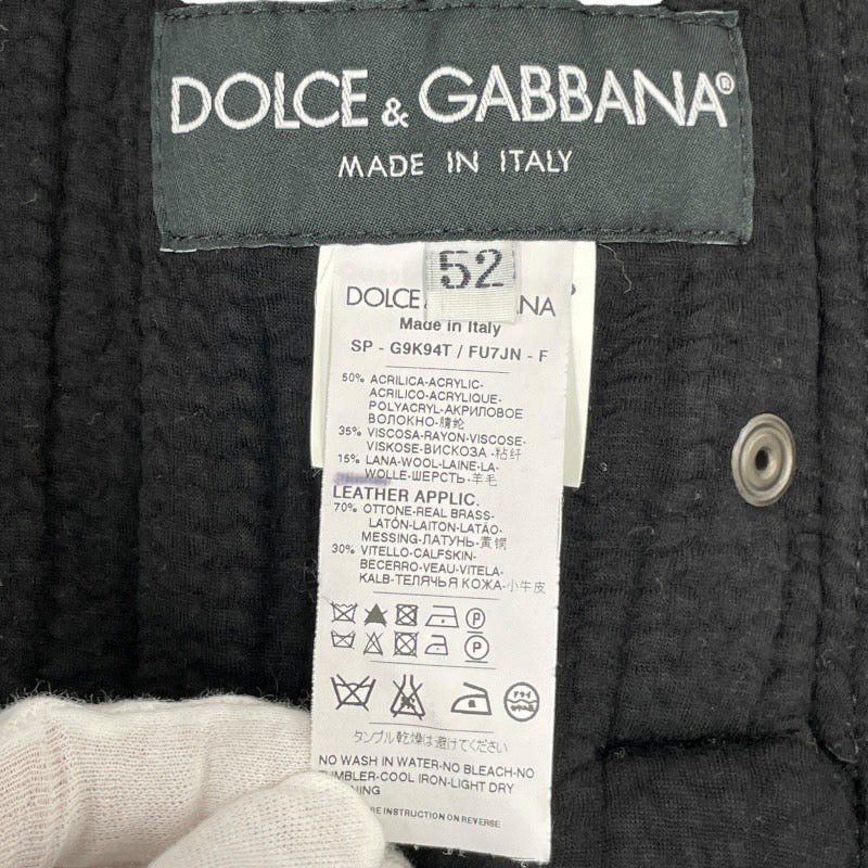 【DOLCE&GABBANA】ドルチェアンドガッバーナ ジップアップウールジャケット G9K94T ブルゾン ウール メンズ ドルガバ 黒 ブラック ニット セーター プレート