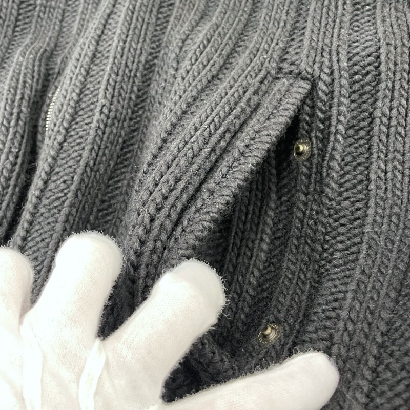 【DOLCE&GABBANA】ドルチェアンドガッバーナ ジップアップウールジャケット G9K94T ブルゾン ウール メンズ ドルガバ 黒 ブラック ニット セーター プレート