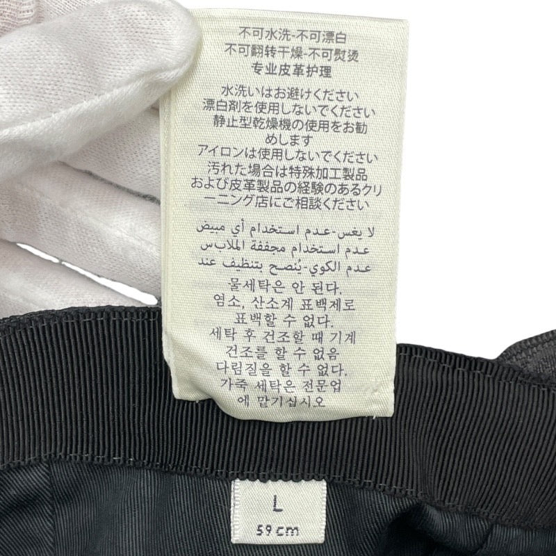 【GUCCI】グッチ ベースボールキャップ 576253 キャップ キャンバス メンズ GGキャンバス レザーロゴパッチ 黒 ブラック 帽子 Lサイズ 59cm