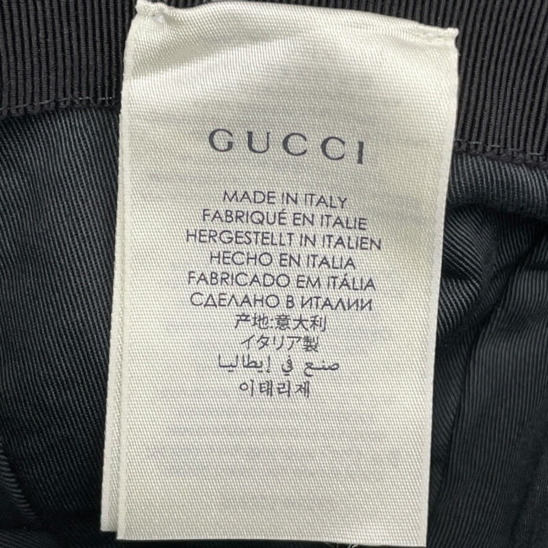 【GUCCI】グッチ ベースボールキャップ 576253 キャップ キャンバス メンズ GGキャンバス レザーロゴパッチ 黒 ブラック 帽子 Lサイズ 59cm