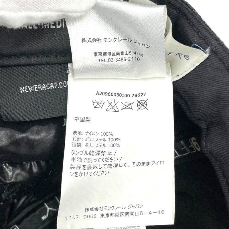 【MONCLER】モンクレール ベースボールキャップ A20960030100 キャップメンズ ニューエラ NEW ERA コラボ NEWERA ダウン スナップバック スモール ミディアム SMALL MEDIUM 黒 ブラック 帽子