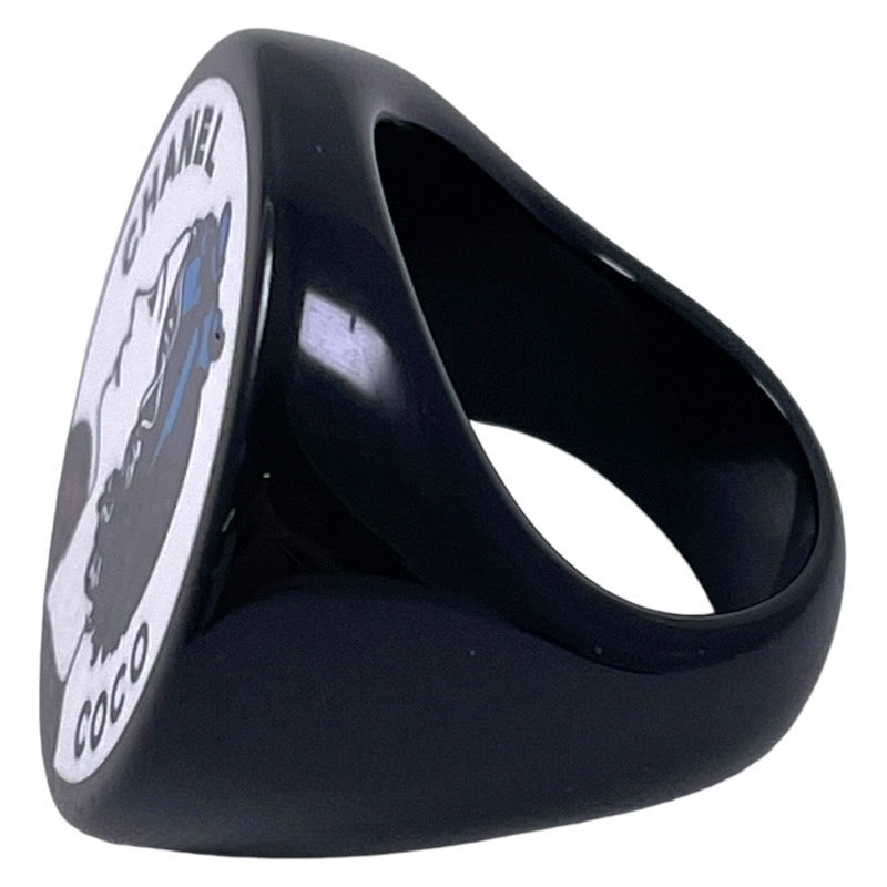【CHANEL】シャネル マドモアゼル リング・指輪 プラスチックレディース 12号 希少 黒 マドモワゼル