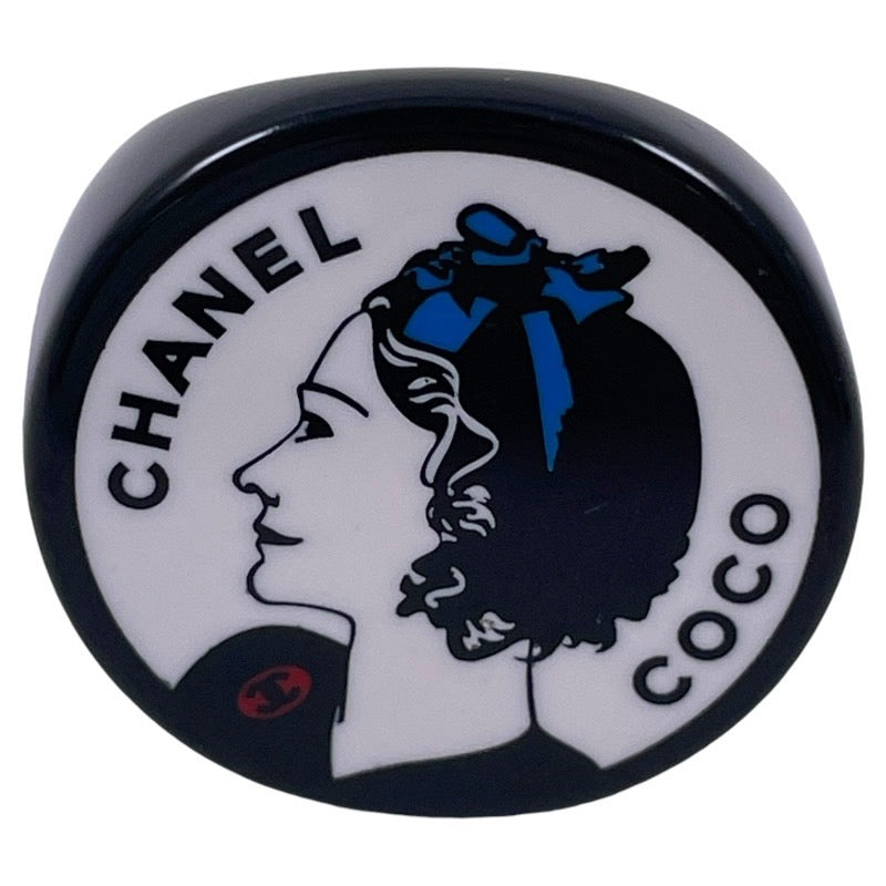 【CHANEL】シャネル マドモアゼル リング・指輪 プラスチックレディース 12号 希少 黒 マドモワゼル