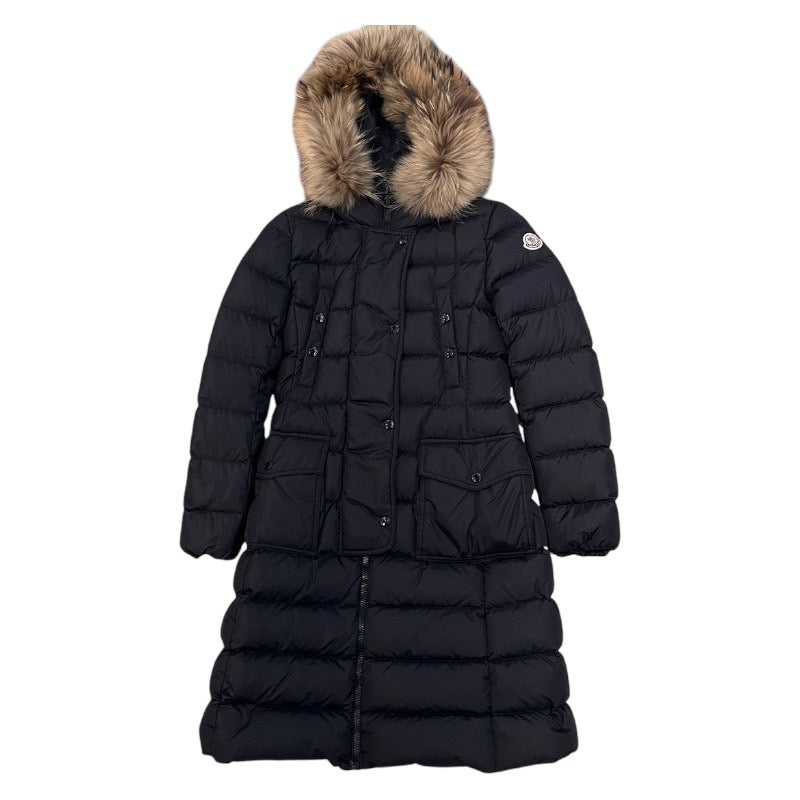 【MONCLER】モンクレール KHLOE ダウンジャケットレディース サイズ00 クロエ ダウンコート ファー 国内正規タグ付 ベルト付き
