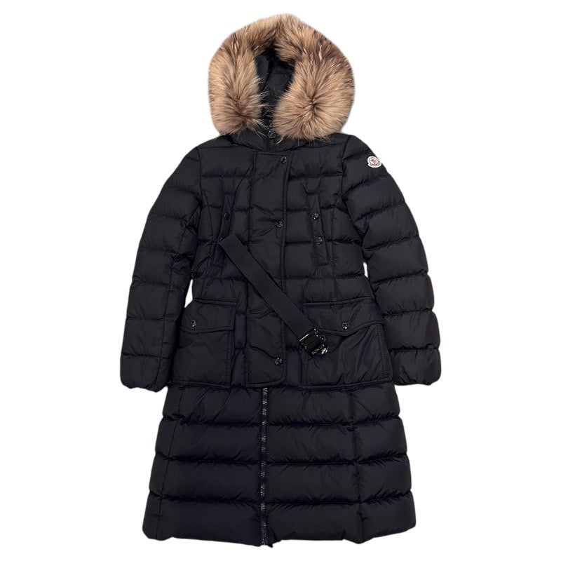 【MONCLER】モンクレール KHLOE ダウンジャケットレディース サイズ00 クロエ ダウンコート ファー 国内正規タグ付 ベルト付き