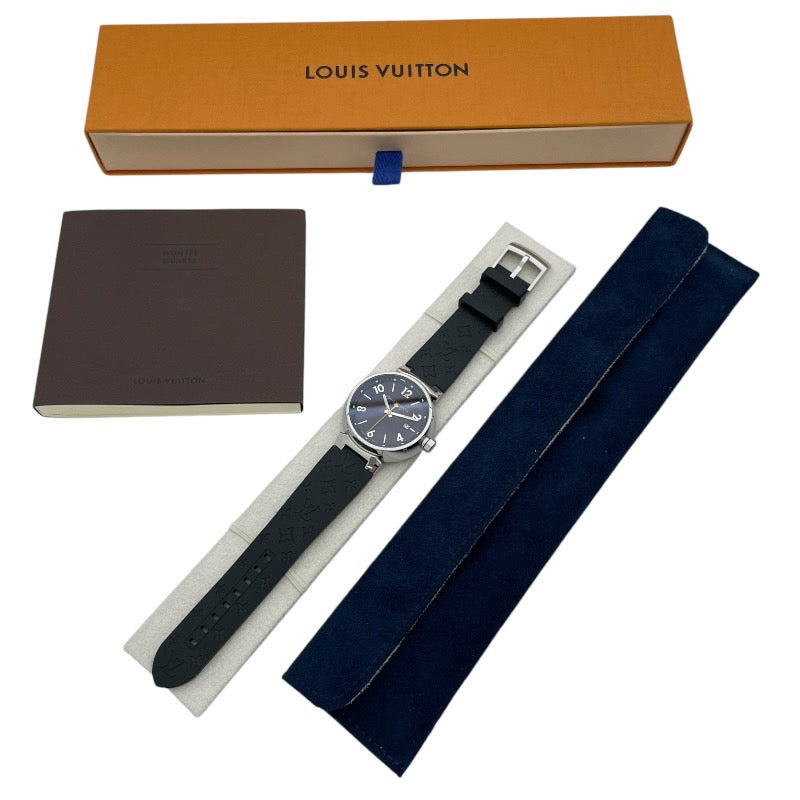 【LOUIS VUITTON】ルイ・ヴィトン タンブールGM Q1111 腕時計 SS/ラバーメンズ ラバーベルト