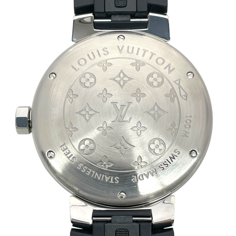 【LOUIS VUITTON】ルイ・ヴィトン タンブールGM Q1111 腕時計 SS/ラバーメンズ ラバーベルト