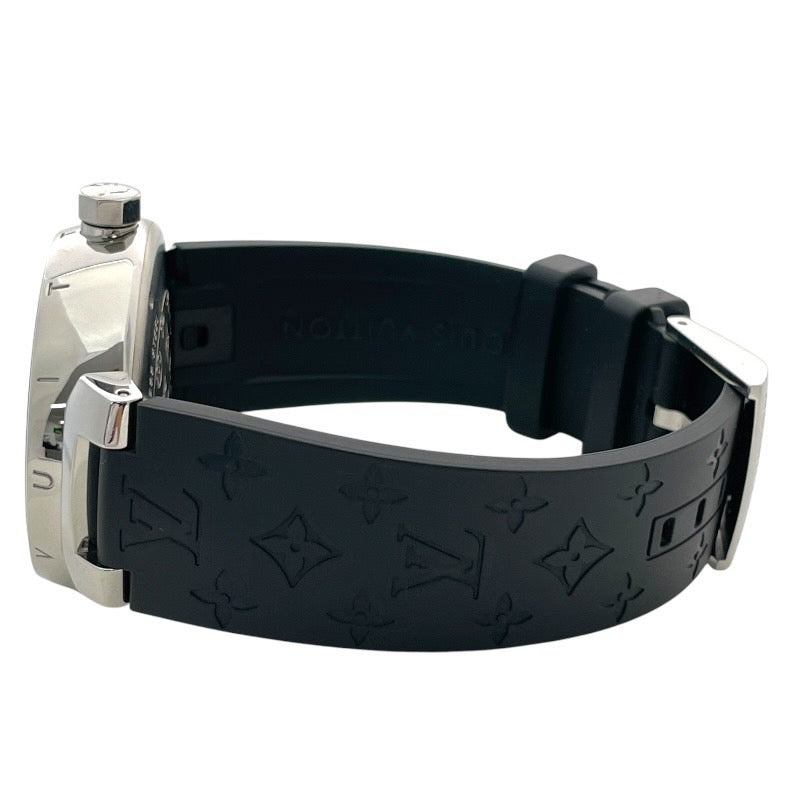 【LOUIS VUITTON】ルイ・ヴィトン タンブールGM Q1111 腕時計 SS/ラバーメンズ ラバーベルト