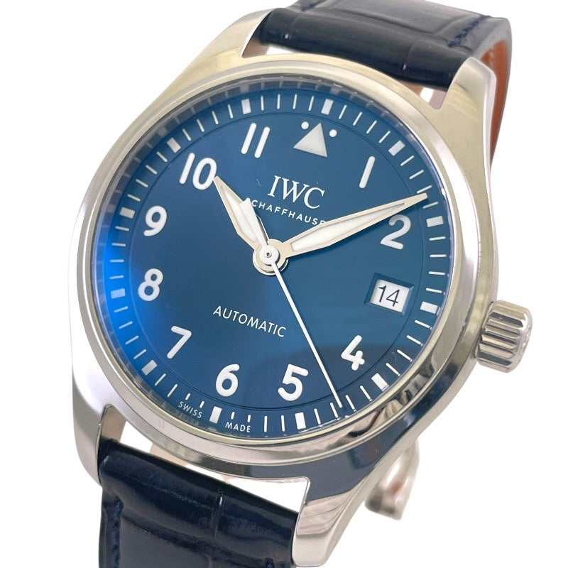 【IWC】インターナショナルウォッチカンパニー パイロットウォッチ オートマティック36 IW324008 腕時計 SS/レザー メンズ デイト ブルー