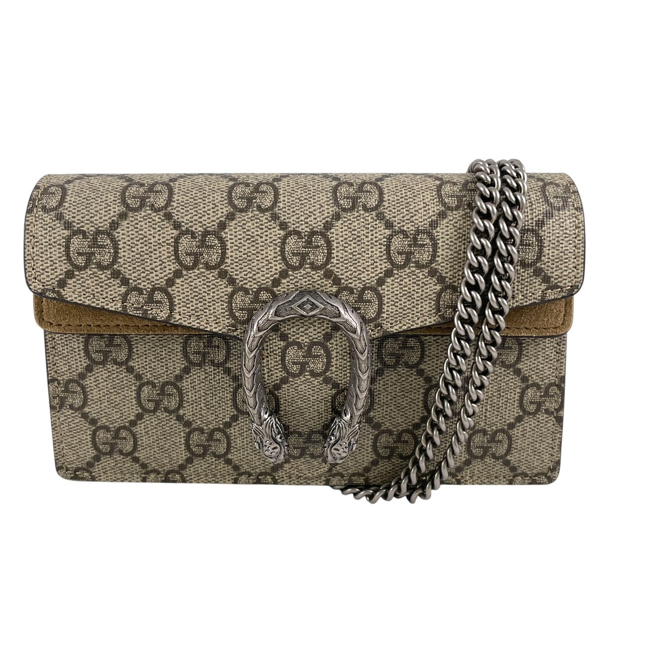 【GUCCI】グッチ ディオニュソス スーパーミニバッグ 476432 ショルダーバッグ レザーレディース チェーンショルダー GGスプリーム ポシェット ベージュ