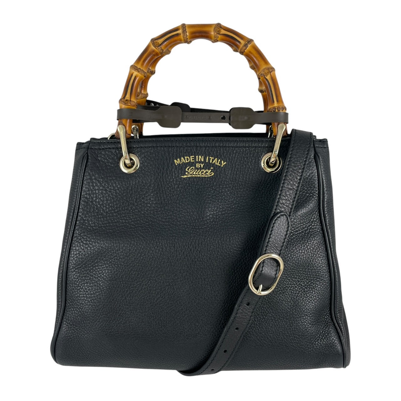 【GUCCI】グッチ スモールショッパー 336032 ショルダーバッグ レザー レディース バンブー トートバッグ ハンドバッグ 2way ブラック