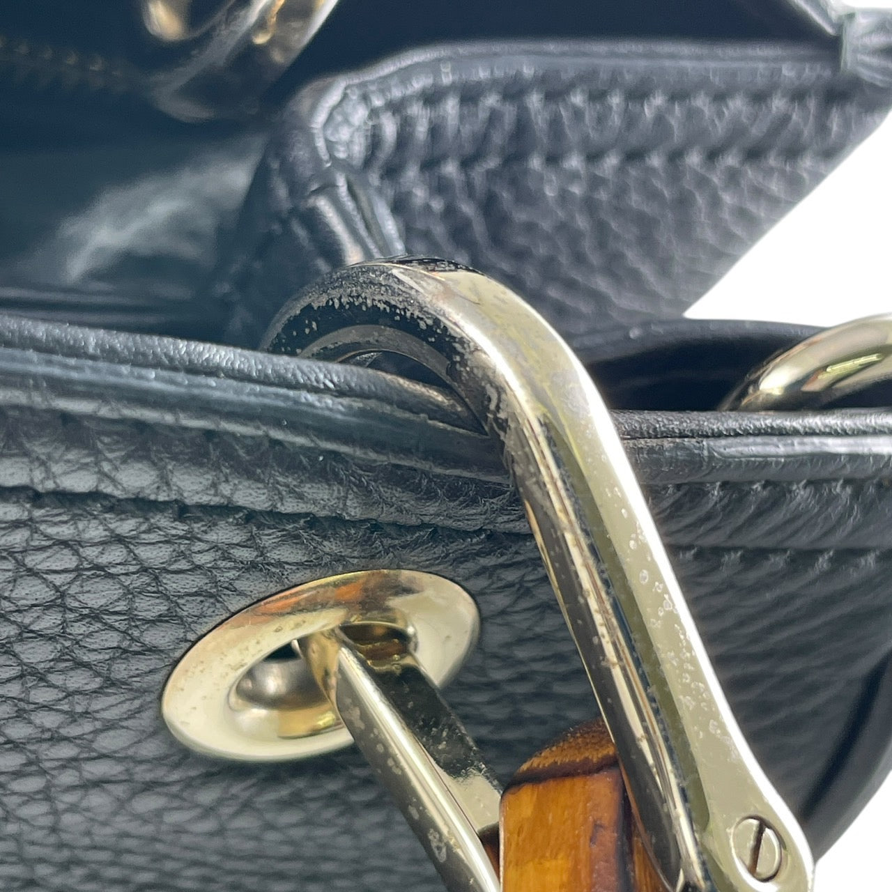 【GUCCI】グッチ スモールショッパー 336032 ショルダーバッグ レザー レディース バンブー トートバッグ ハンドバッグ 2way ブラック