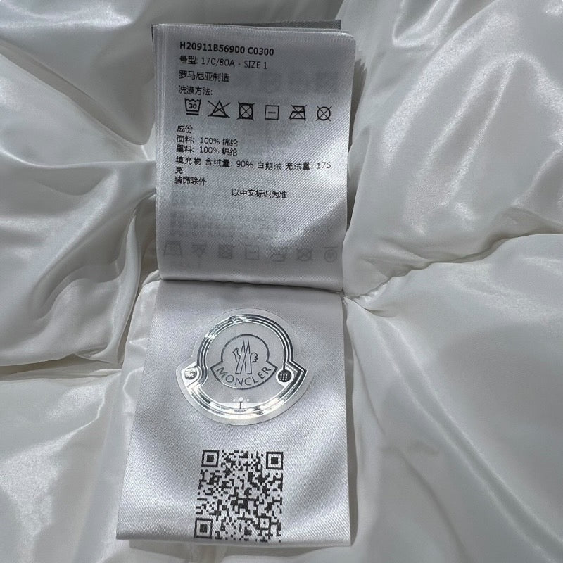 【MONCLER】モンクレール MONTCLA ダウンジャケットメンズ サイズ1 モンクラー 白 フード
