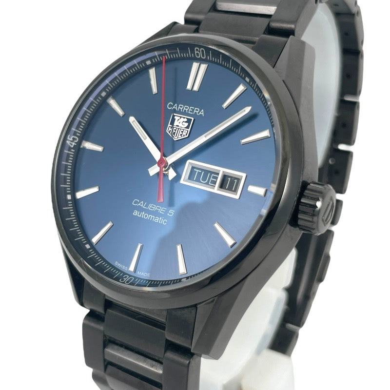 【TAG HEUER】タグホイヤー カレラ AIR-K4 WAR201F.BA0728 腕時計 ステンレススチール メンズ 400本限定 ブラック ブルー文字盤 錦織圭モデル 青文字盤