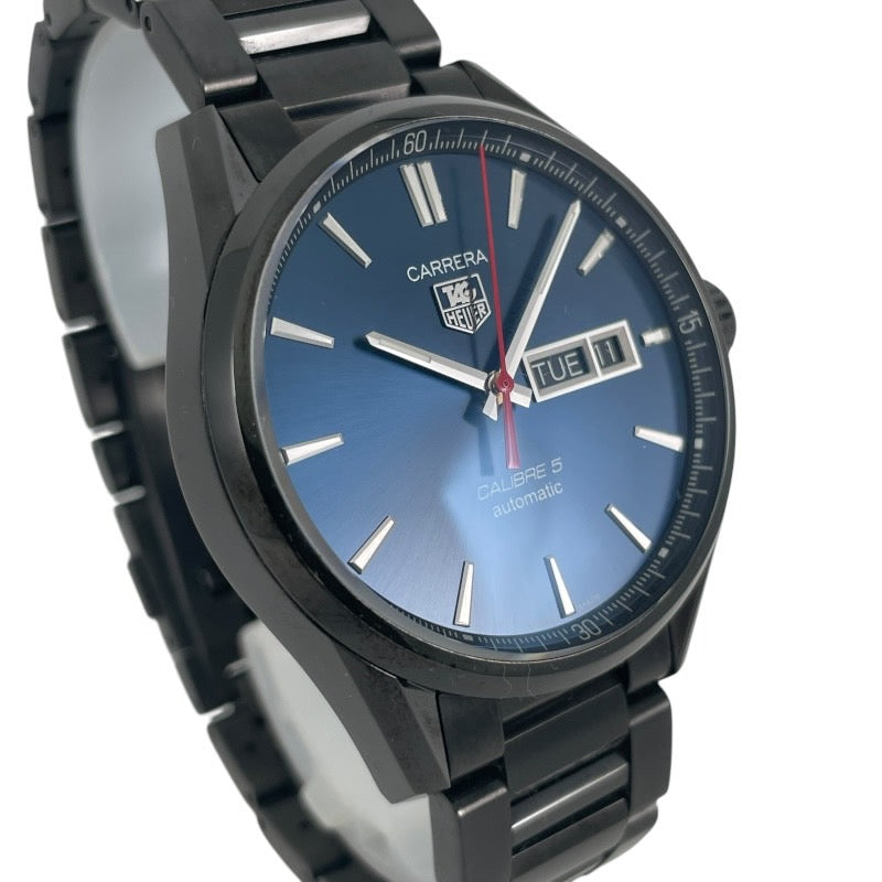 【TAG HEUER】タグホイヤー カレラ AIR-K4 WAR201F.BA0728 腕時計 ステンレススチール メンズ 400本限定 ブラック ブルー文字盤 錦織圭モデル 青文字盤