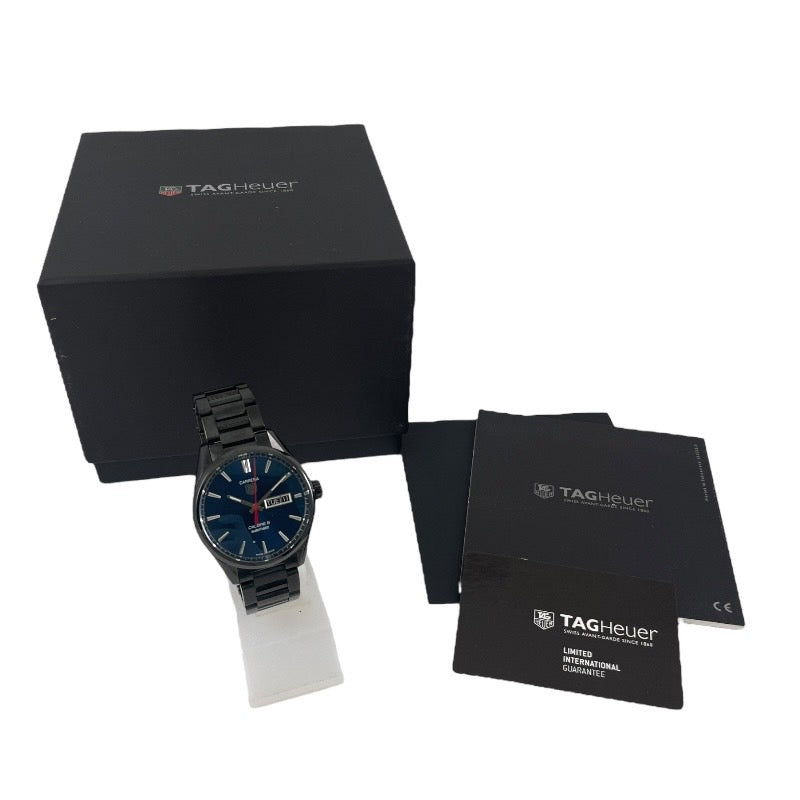 【TAG HEUER】タグホイヤー カレラ WAR201F.BA0728 腕時計 ステンレススチール メンズ AIR-K4 400本限定 ブラック ブルー文字盤 錦織圭モデル 青文字盤