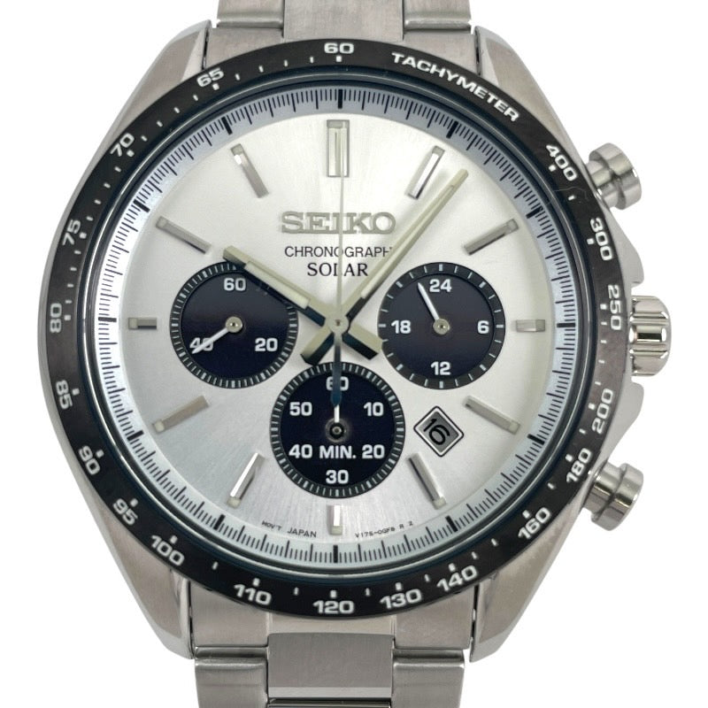 【SEIKO】セイコー セレクション SBPY165 腕時計 ステンレススチール メンズ V175-0FA0 クロノグラフ ソーラー Sシリーズ パンダ