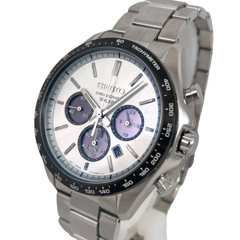 【SEIKO】セイコー セレクション SBPY165 腕時計 ステンレススチール メンズ V175-0FA0 クロノグラフ ソーラー Sシリーズ パンダ